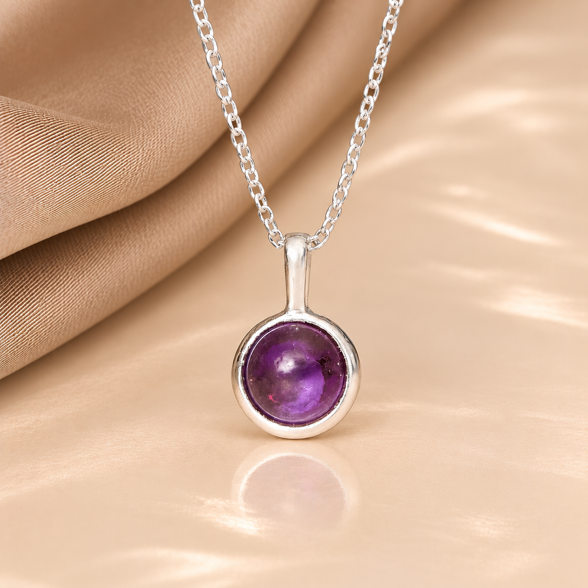 Amethyst Sterling Silver Pendant Necklace