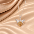 Sterling Silver & Gold Bee Pendant Necklace | Two-Tone Bumblebee Jewellery
