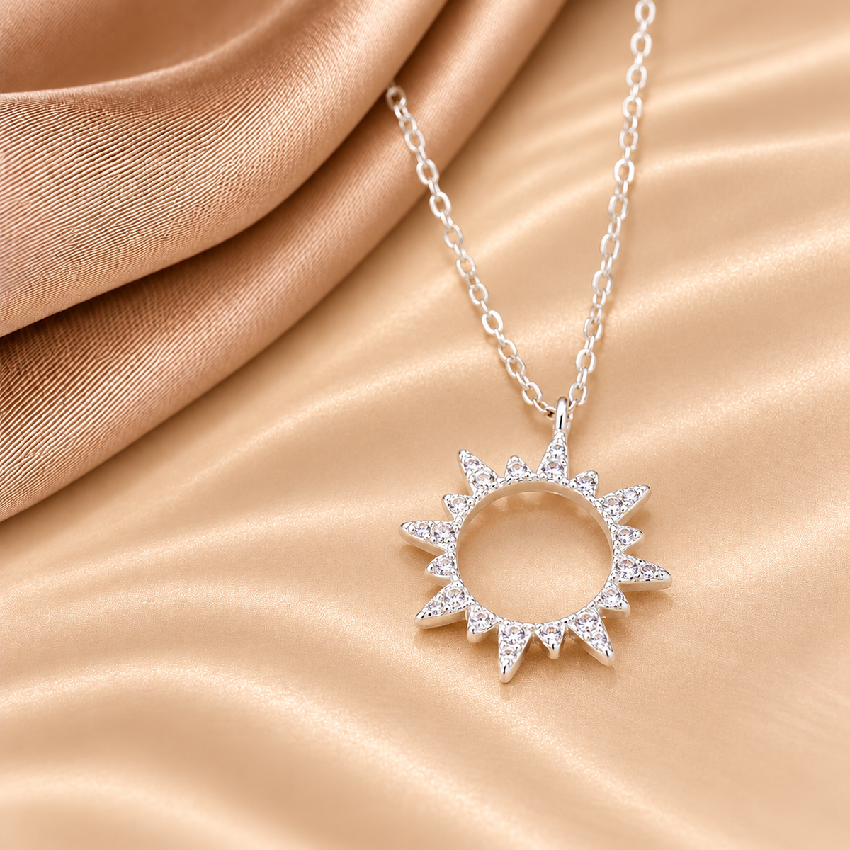 Radiant Sunburst Sterling Silver Necklace