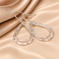Sterling Silver Double Teardrop Drop Earrings