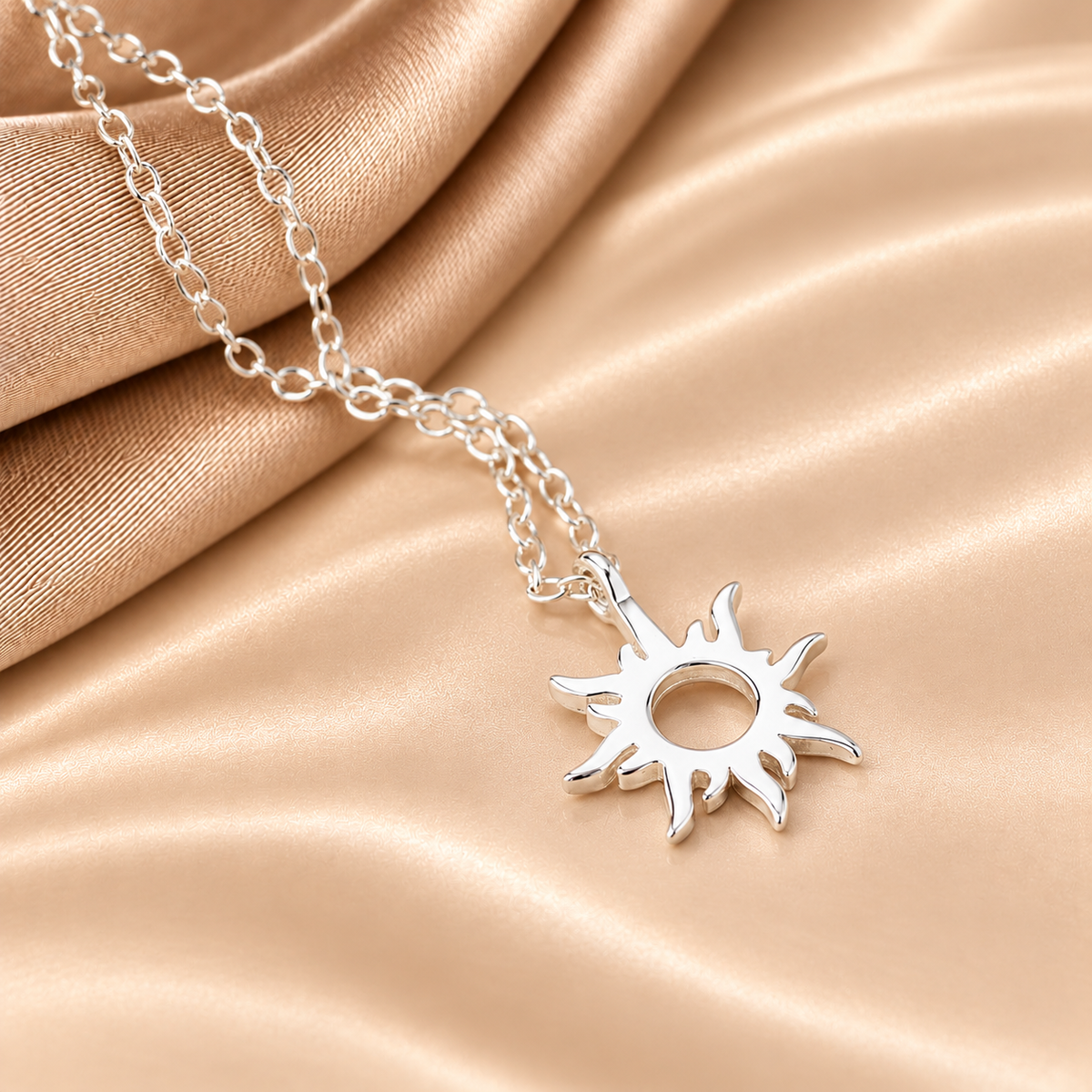 Sterling Silver Fiery Sun Necklace