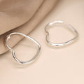 Sterling Silver Heart Hoop Earrings